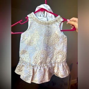 Halden Infant Dress - size 6/12 month 
Color:  Gold Metallic Full Bloom Brocade